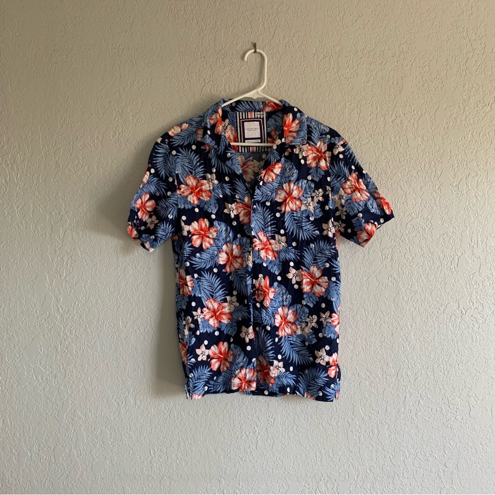 Floral Hawaiian Blue Men's Shirt
